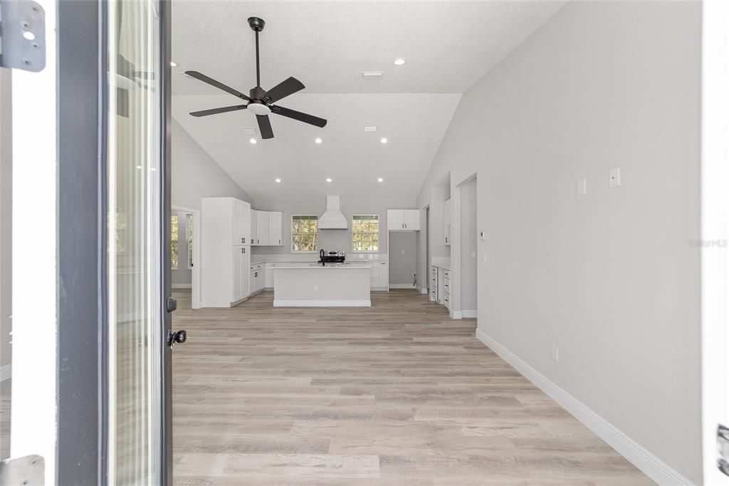 Interior, Kitchen, Recessed Lighting, Wood Texture Flooring