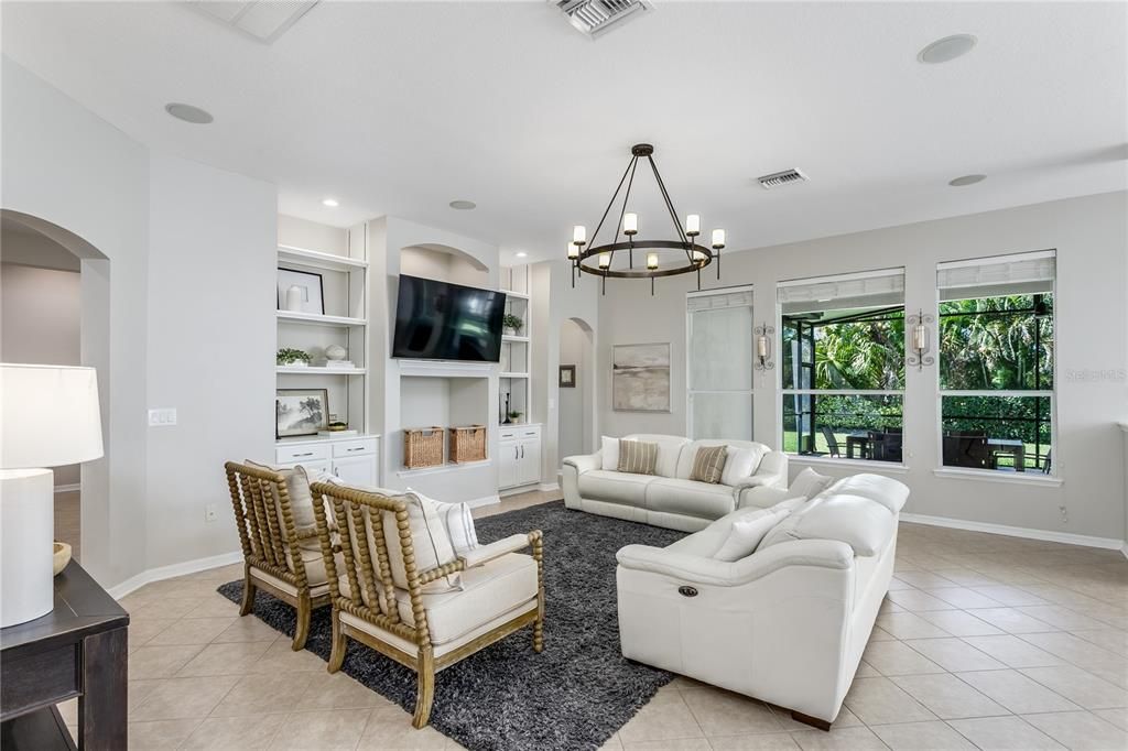 Chandelier, Interior, Living room, Recessed Lighting