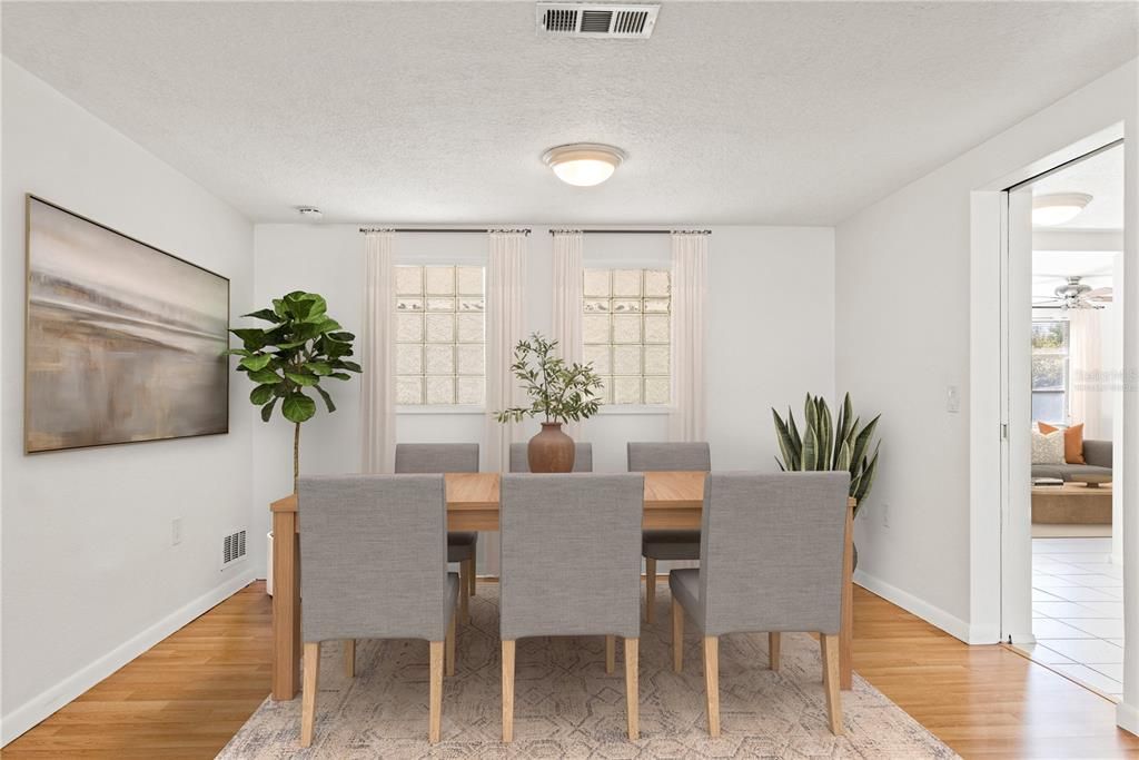 Dining room, Interior, Wood Texture Flooring