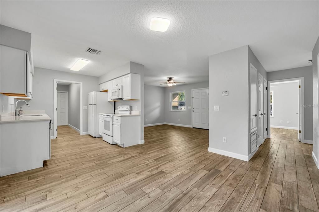 Interior, Kitchen, Wood Texture Flooring