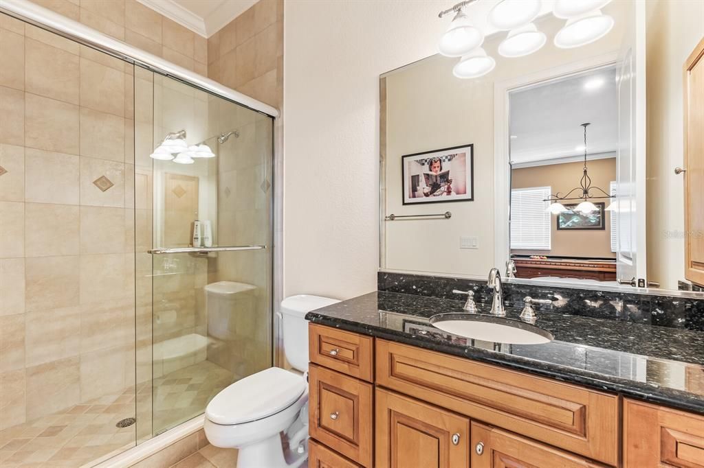 Bathroom, Glass Shower, Interior, Pendant Lights