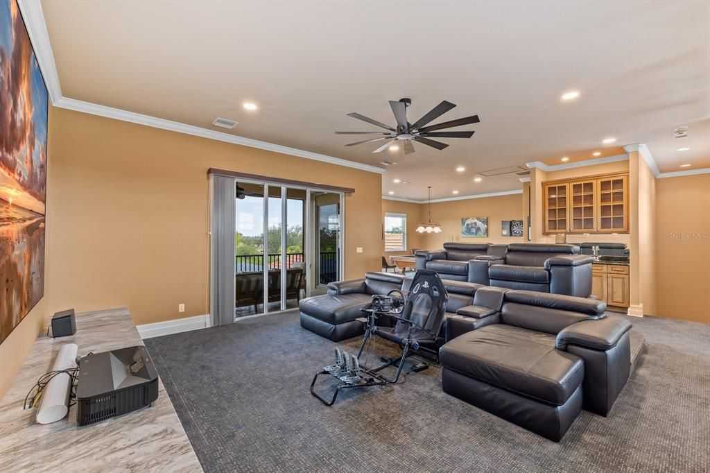 Home Theatre Room, Interior, Pendant Lights, Recessed Lighting, Theatre Room