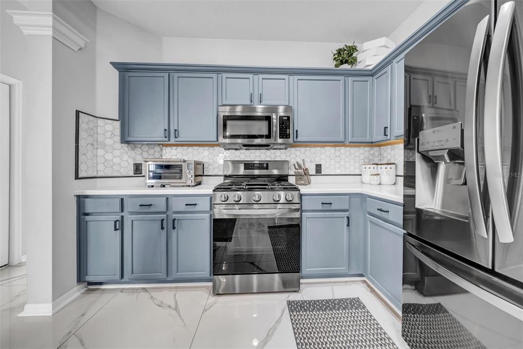 Interior, Kitchen, Marble, Stainless Steel Appliances