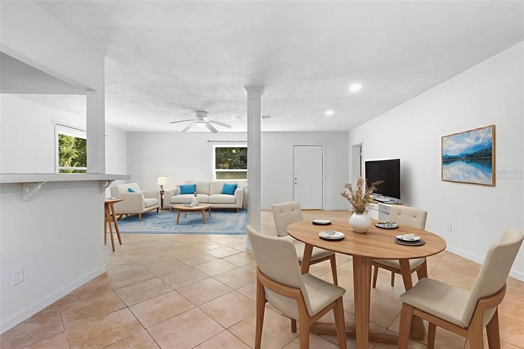 Dining room, Interior, Living room, Recessed Lighting