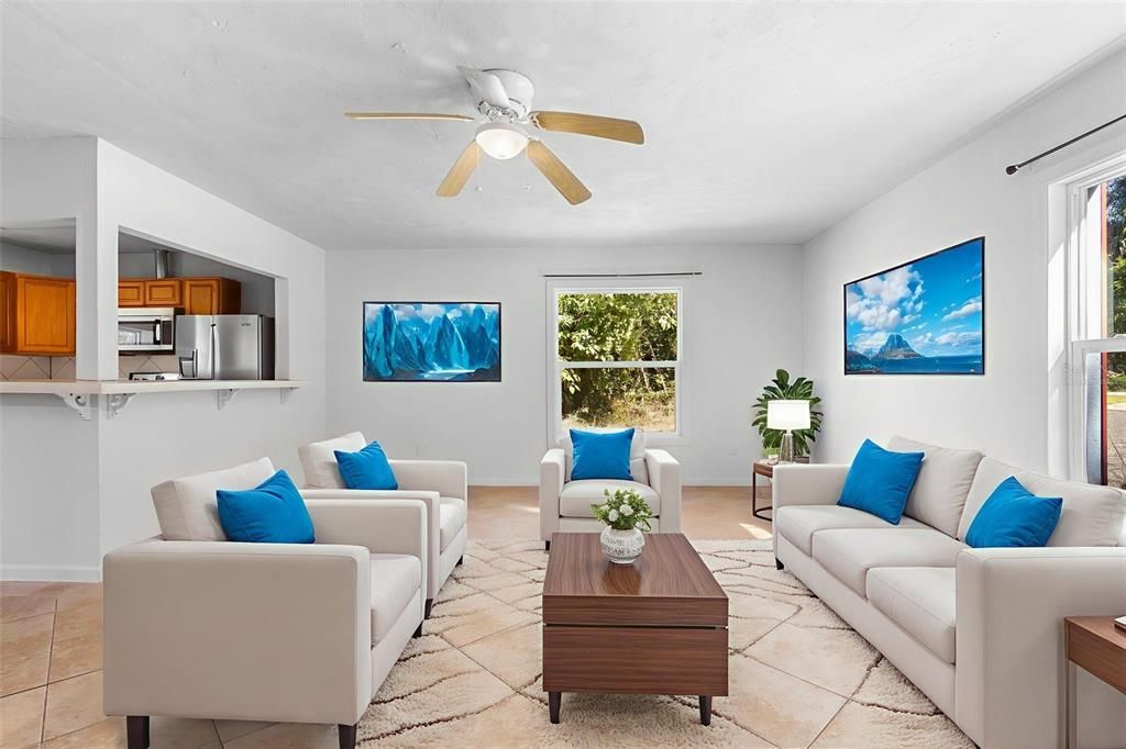 Interior, Kitchen, Living room, Stainless Steel Appliances