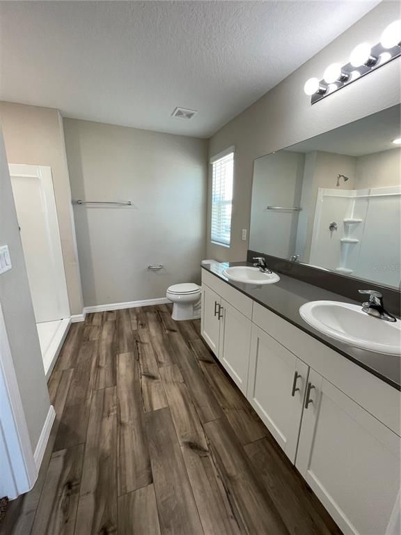 Bathroom, Dual Sink Vanities, Interior, Wood Texture Flooring