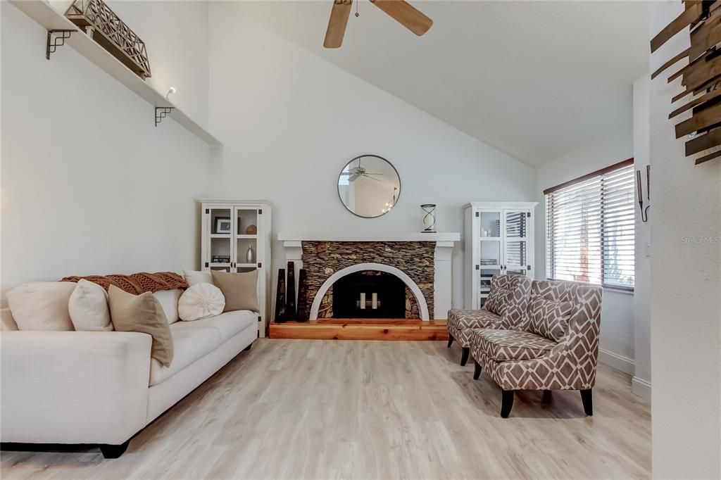 Fireplace, Interior, Living room, Wood Texture Flooring