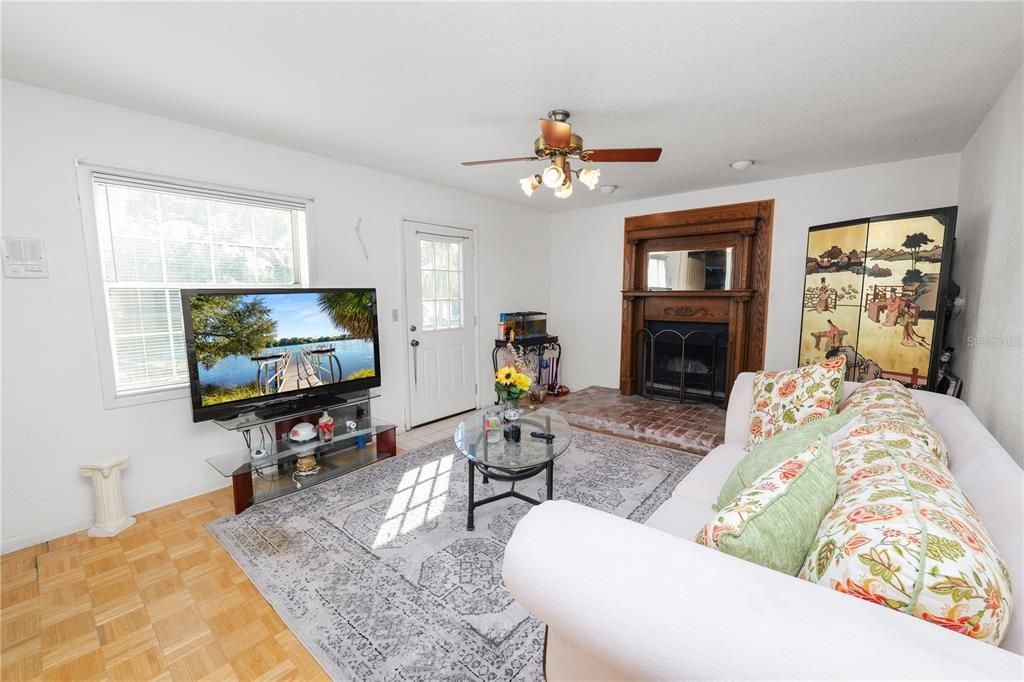 Fireplace, Interior, Living room, Wood Texture Flooring