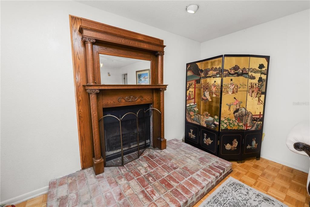 Fireplace, Interior, Recessed Lighting, Wood Texture Flooring