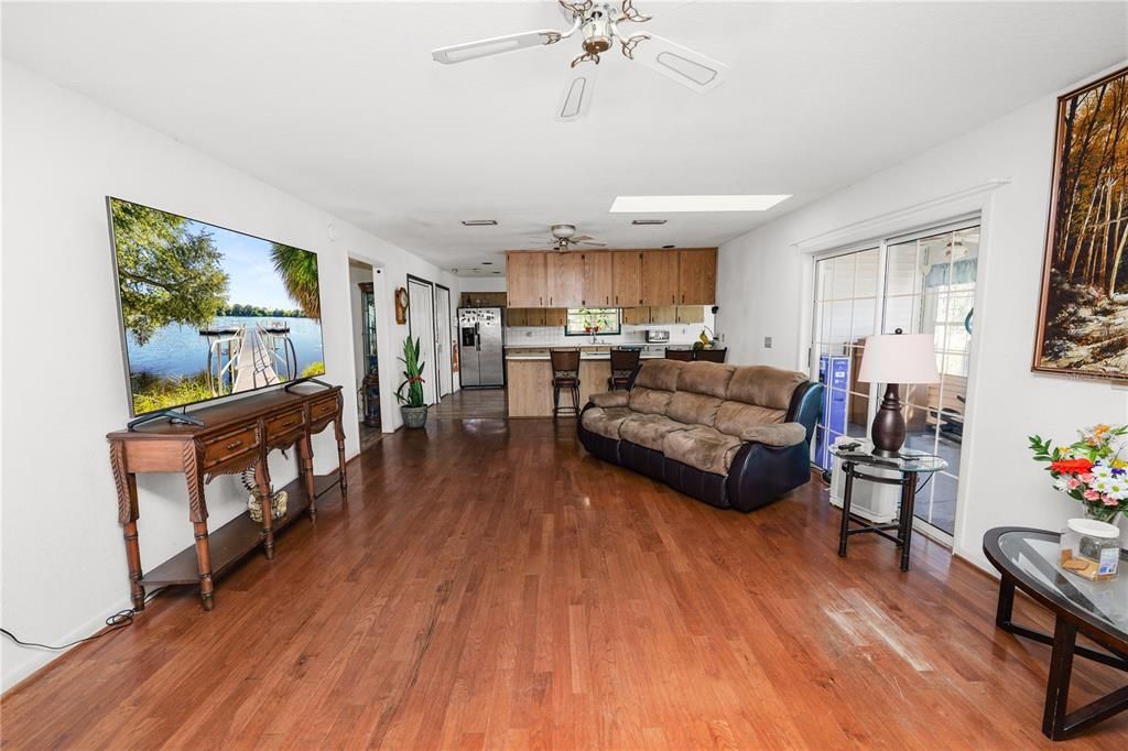 Interior, Kitchen, Living room, Stainless Steel Appliances, Wood Texture Flooring