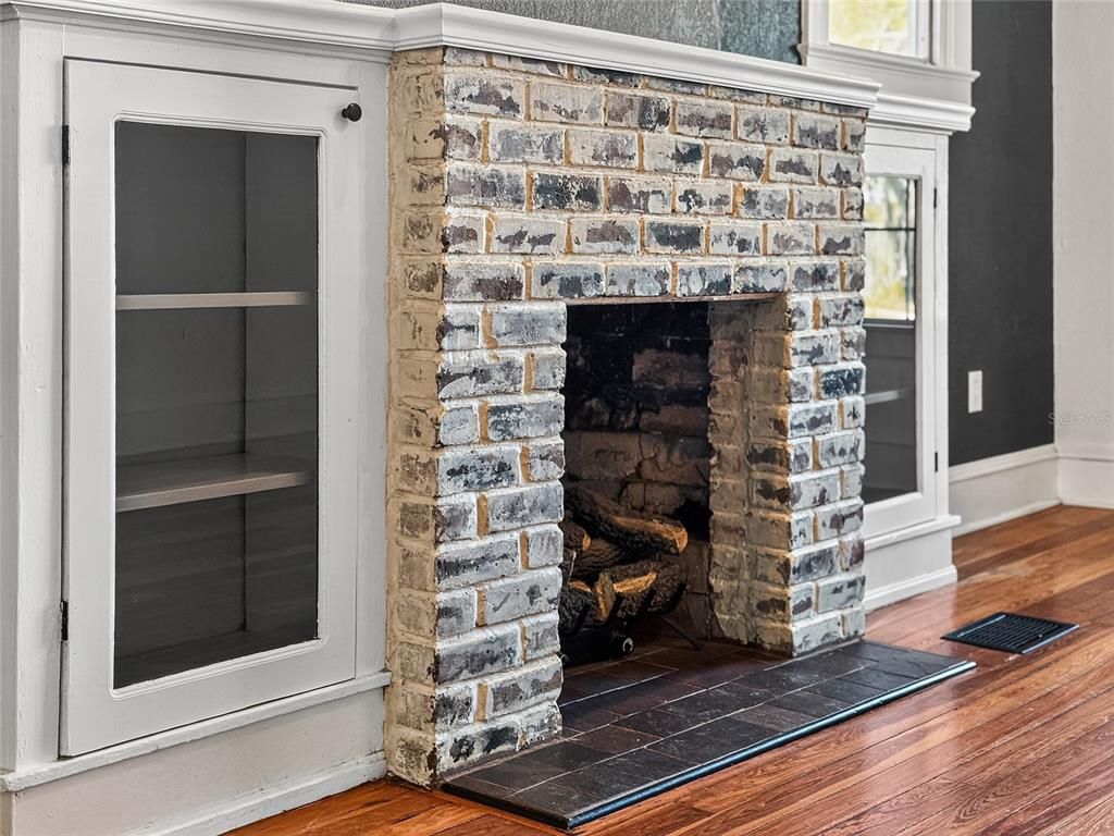 Fireplace, Interior, Wood Texture Flooring