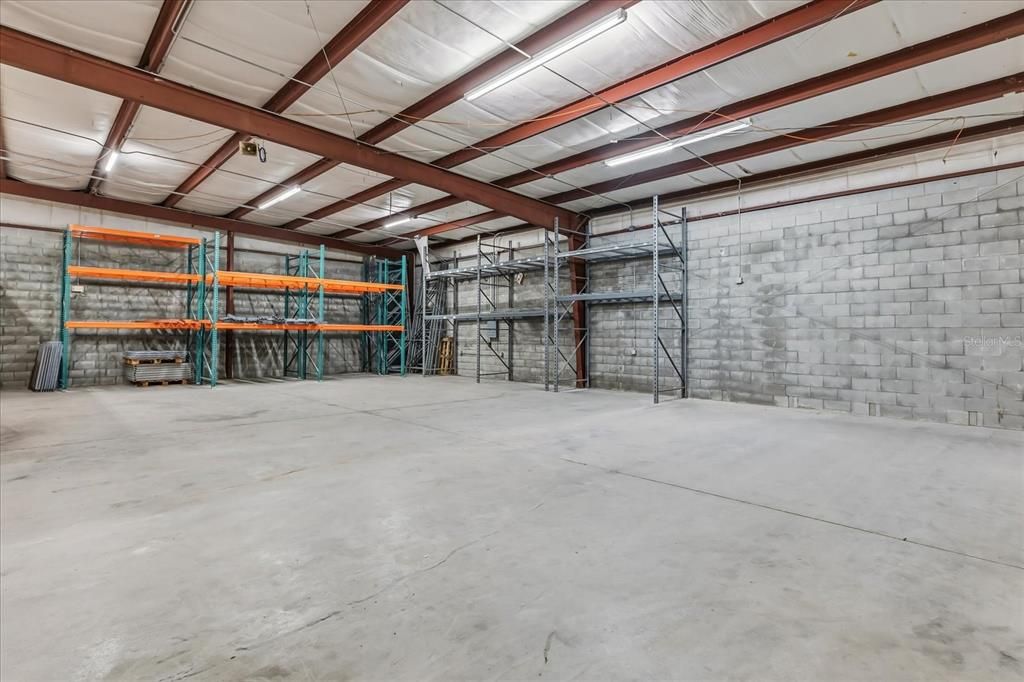 Garage, Interior, Stone Walls, Wooden Beams