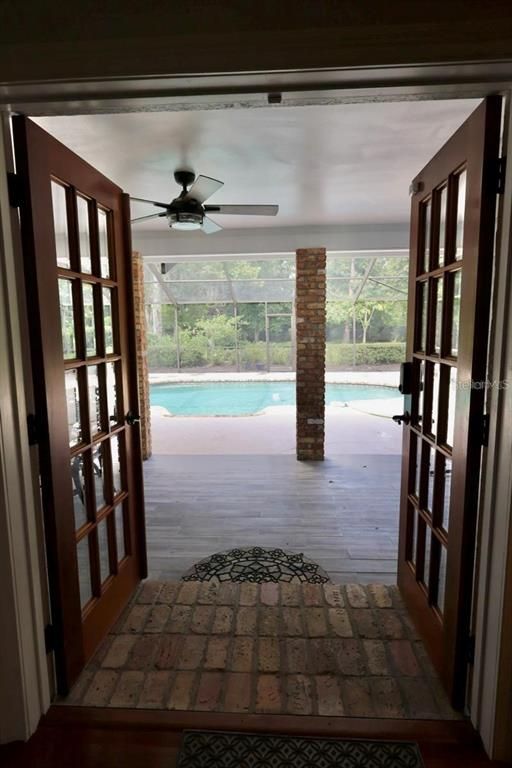 Interior, Pool, Sun Room, Wood Texture Flooring