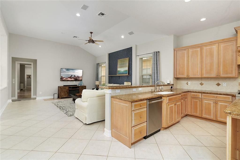 Interior, Kitchen, Living room, Recessed Lighting