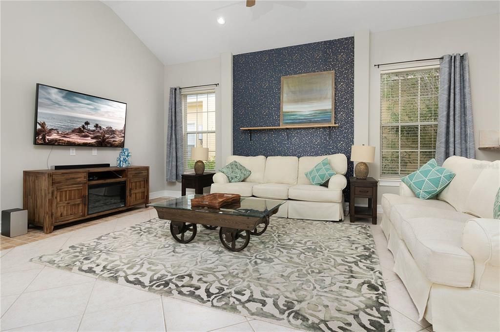 Interior, Living room, Recessed Lighting