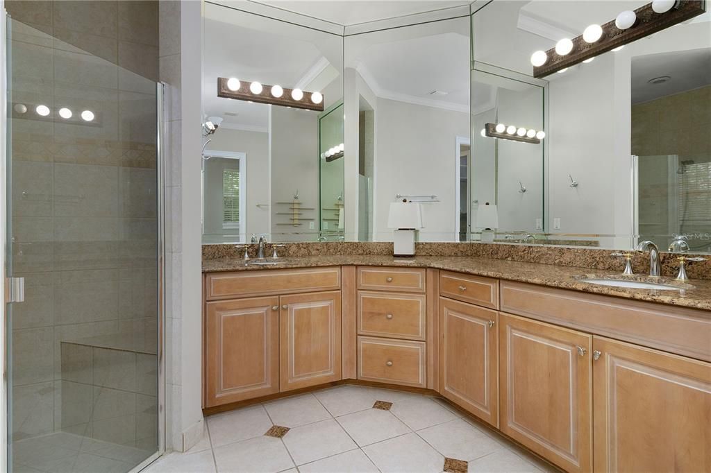 Bathroom, Dual Sink Vanities, Glass Shower, Interior