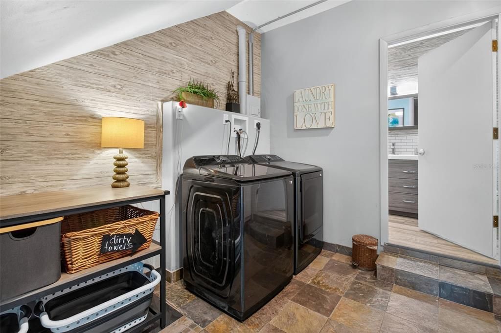 Interior, Washer, Wooden Walls