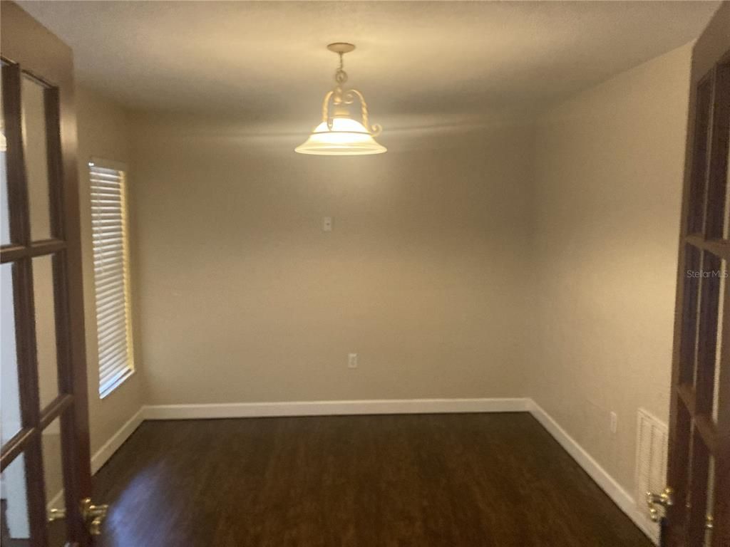 Empty room, Interior, Pendant Lights, Wood Texture Flooring