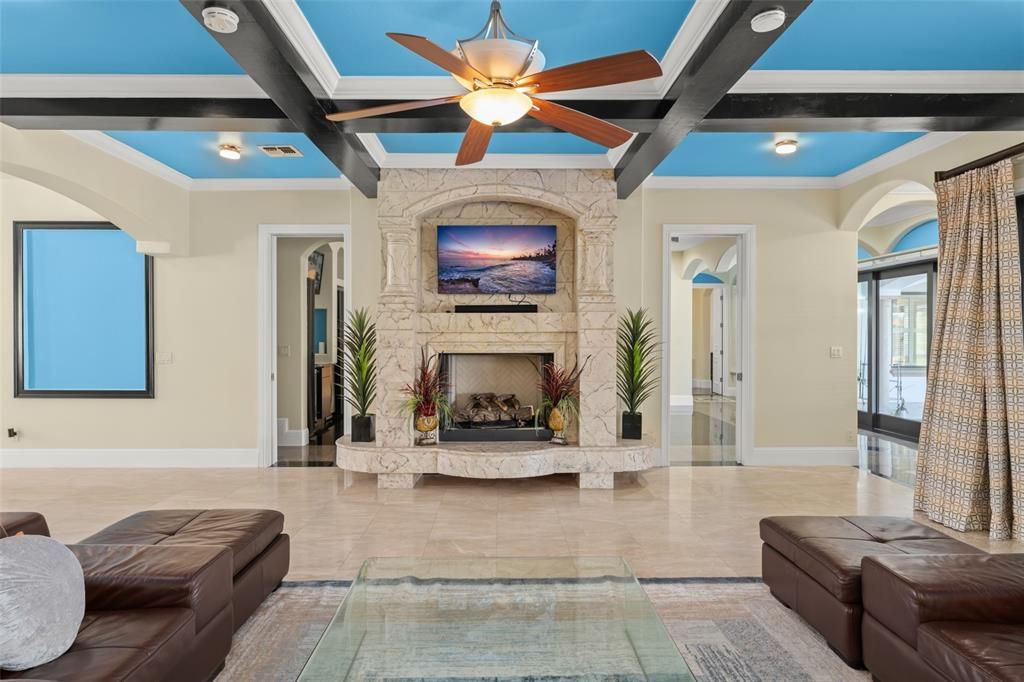 Fireplace, Interior, Stone Walls