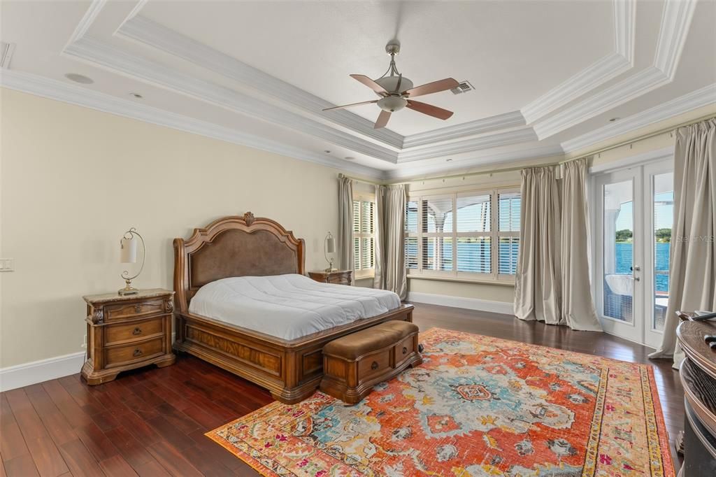 Bedroom, Interior, Recessed Lighting, Water, Wood Texture Flooring