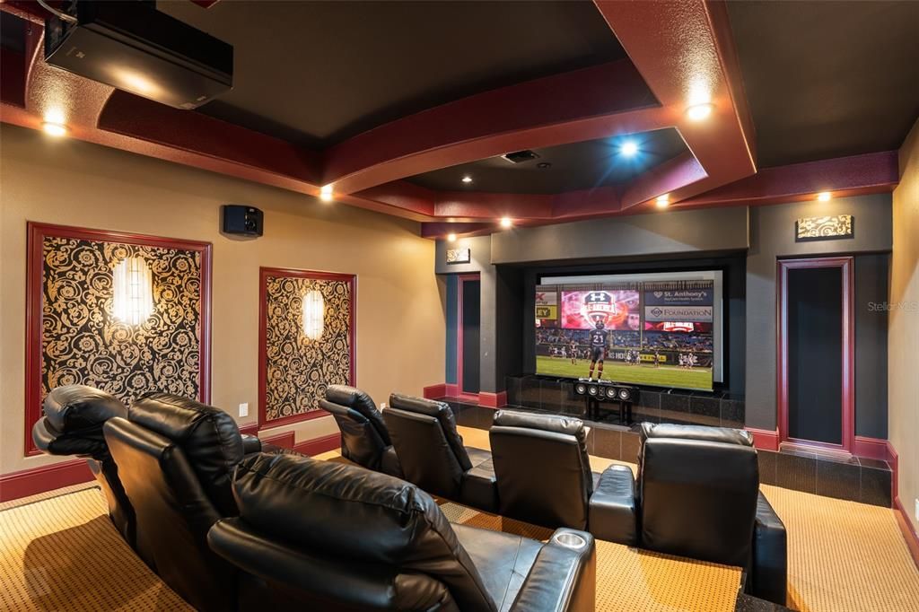 Home Theatre Room, Interior, Projection Screen, Recessed Lighting, Theatre Room