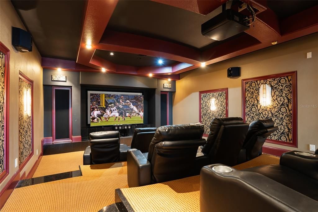 Home Theatre Room, Interior, Projection Screen, Recessed Lighting, Theatre Room