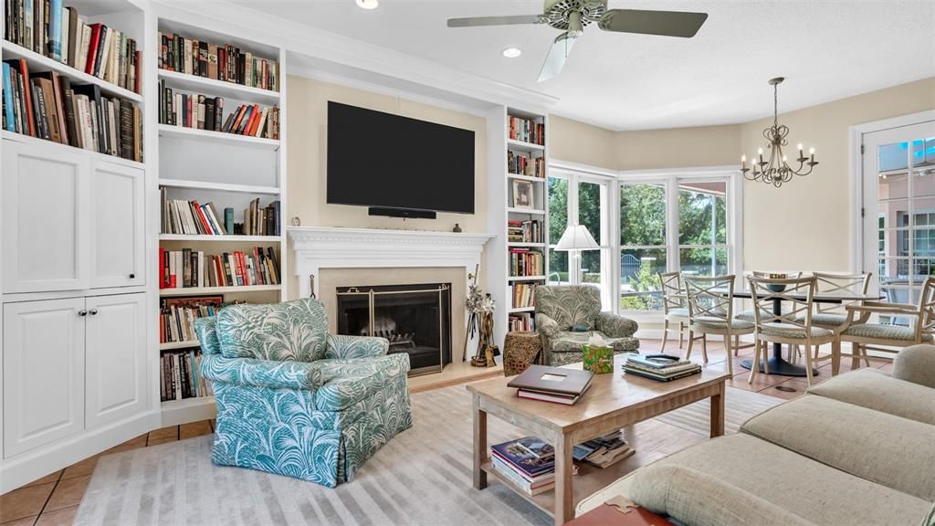Chandelier, Dining room, Fireplace, Interior, Living room, Recessed Lighting