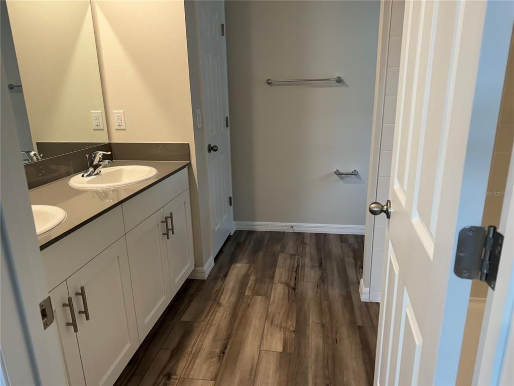 Bathroom, Dual Sink Vanities, Interior, Wood Texture Flooring