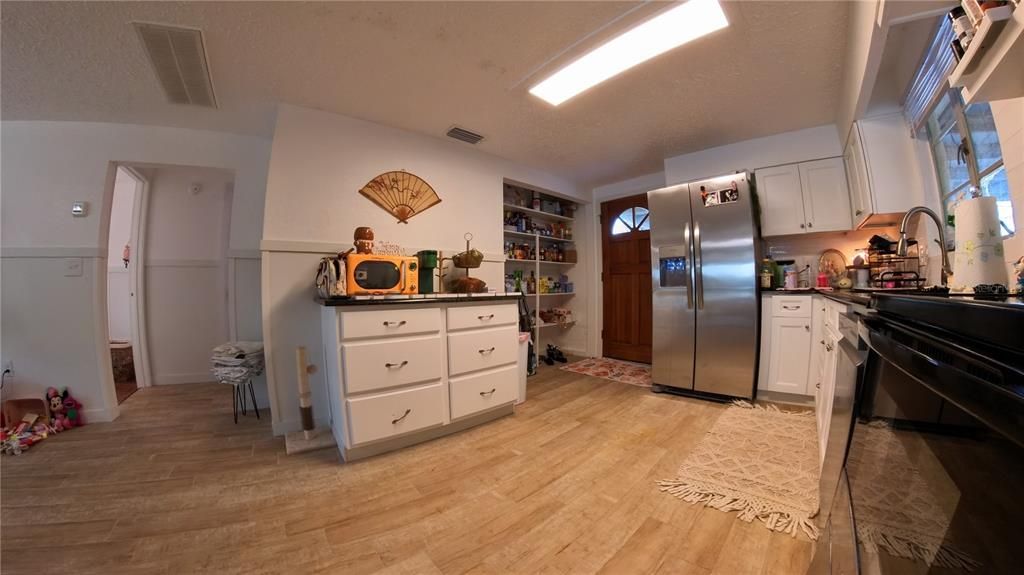 Interior, Kitchen, Stainless Steel Appliances, Wood Texture Flooring