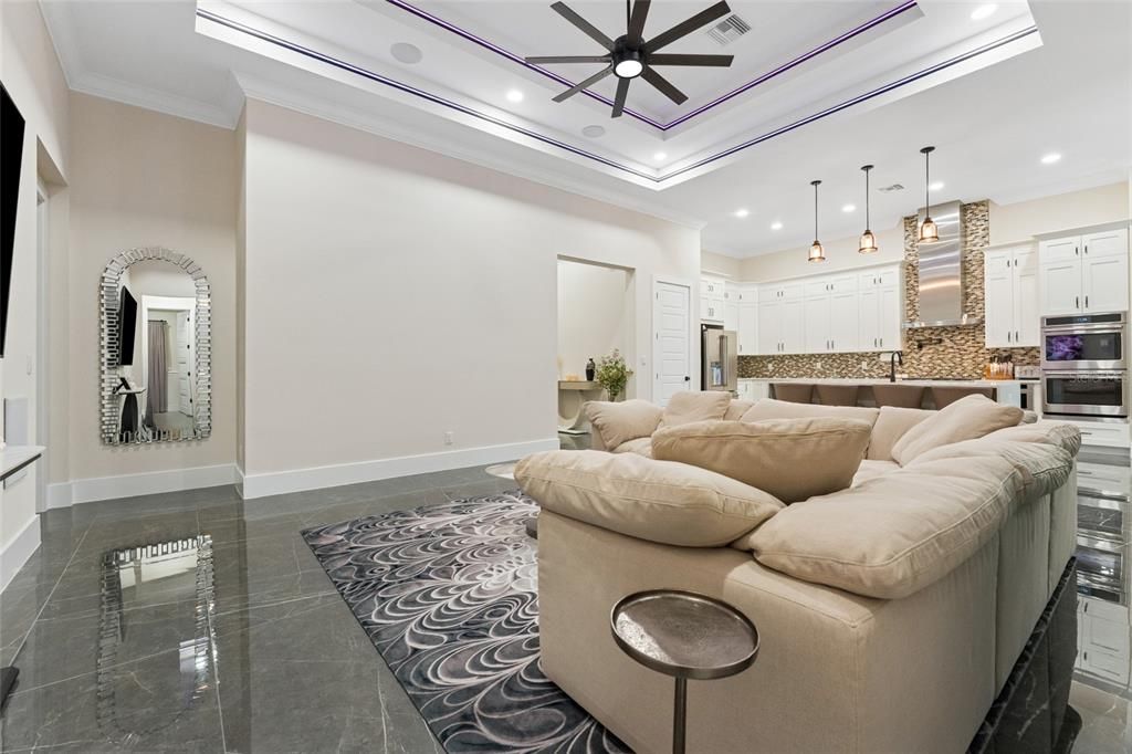 Interior, Kitchen, Living room, Pendant Lights, Recessed Lighting, Stainless Steel Appliances