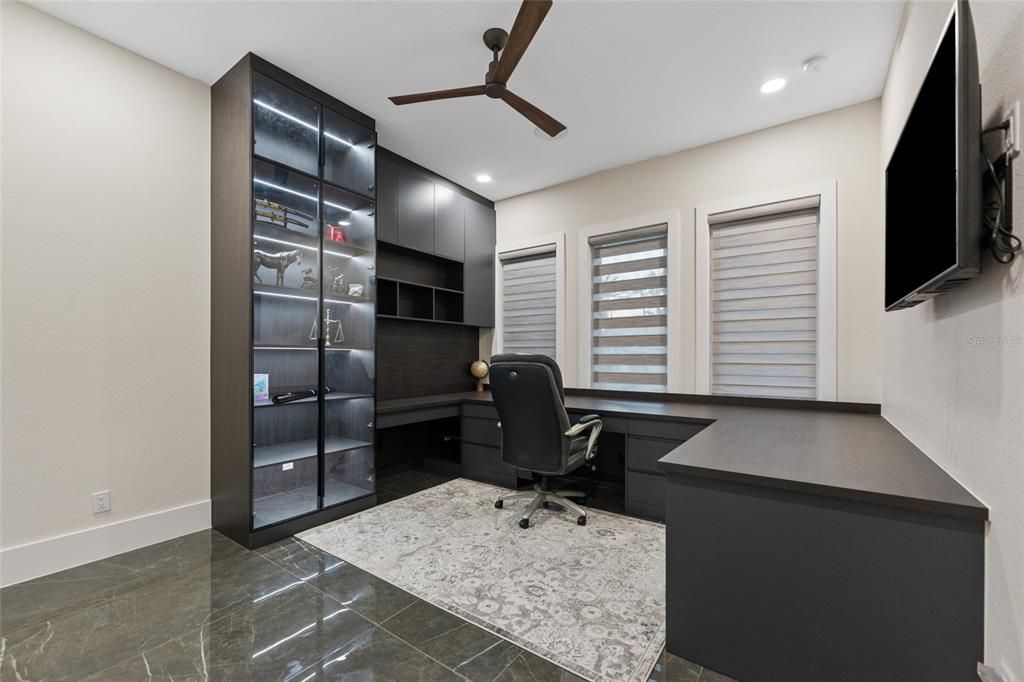 Home Office, Interior, Recessed Lighting
