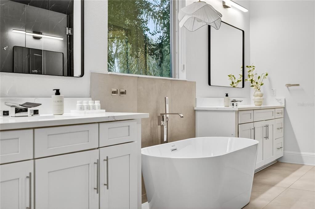 Bathroom, Dual Sink Vanities, Free Standing Baths, Interior