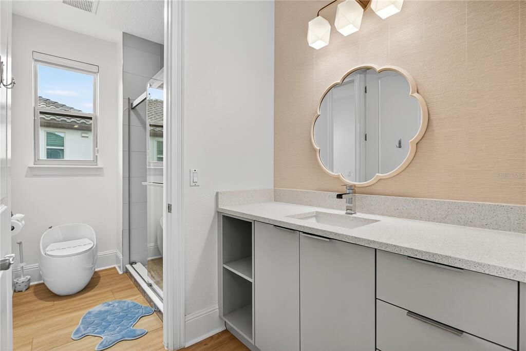 Bathroom, Interior, Wood Texture Flooring