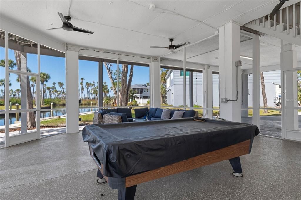 Billiard Table, Game Room, Interior, Sun Room, Water
