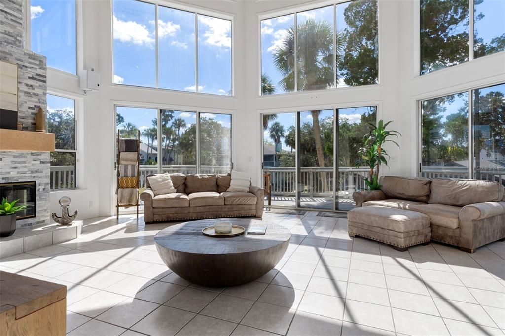 Fireplace, Interior, Living room, Sun Room
