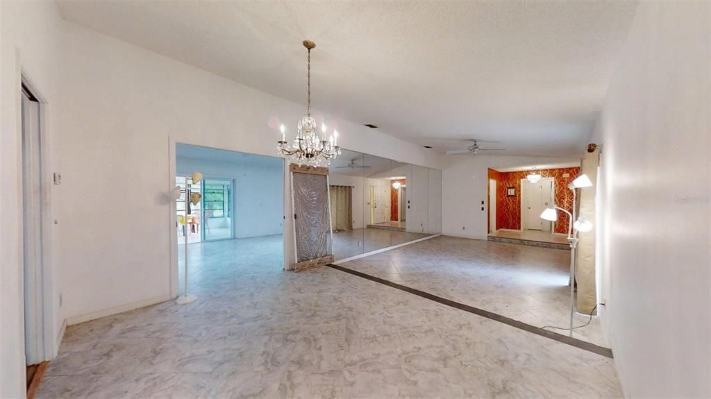 Chandelier, Empty room, Interior, Marble
