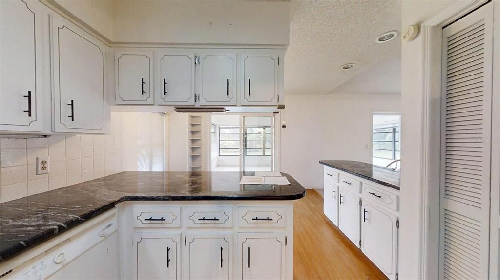 Interior, Kitchen, Recessed Lighting, Wood Texture Flooring