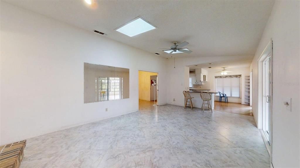 Empty room, Interior, Kitchen, Marble, Recessed Lighting