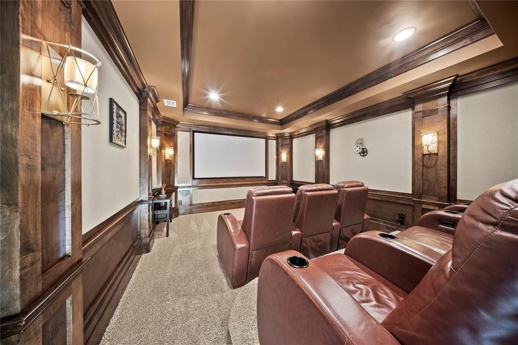 Home Theatre Room, Interior, Projection Screen, Recessed Lighting, Theatre Room