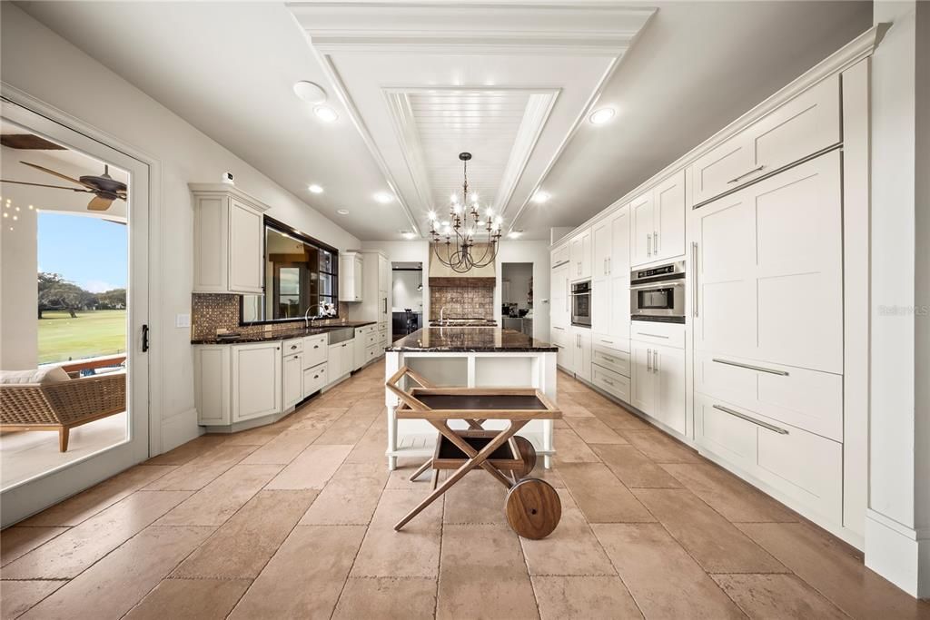Chandelier, Interior, Kitchen, Recessed Lighting, Stainless Steel Appliances