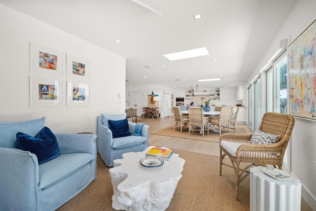 Dining room, Interior, Kitchen, Living room, Pendant Lights, Recessed Lighting, Wood Texture Flooring