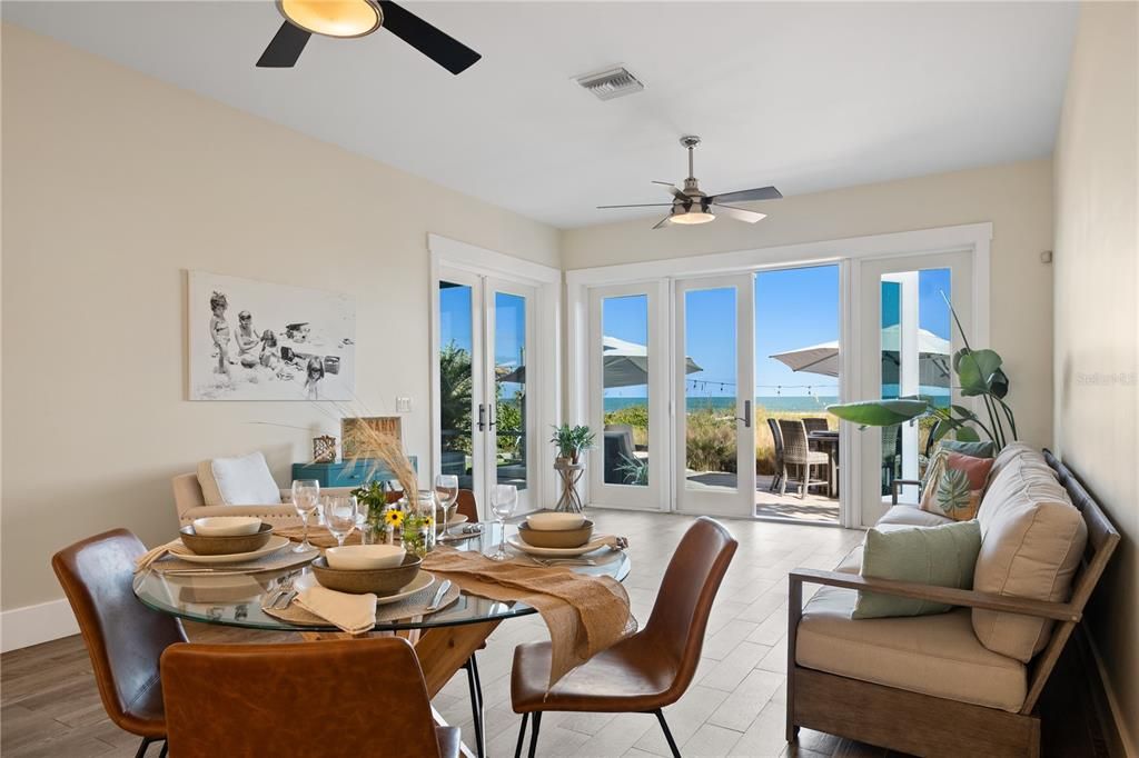 Dining room, Interior, Water, Wood Texture Flooring