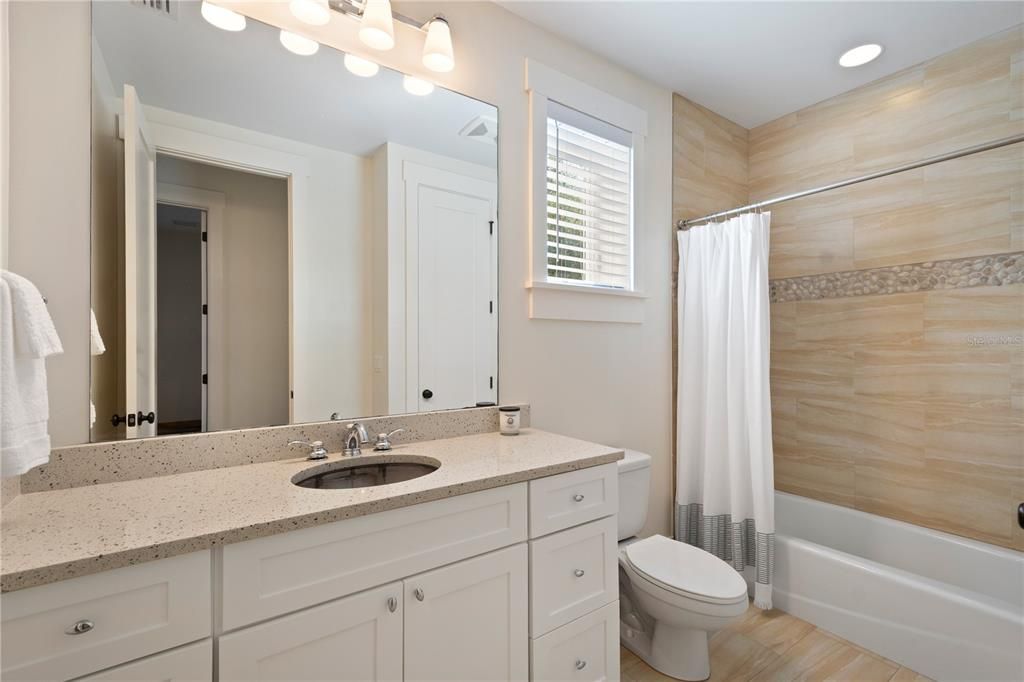 Bathroom, Interior, Recessed Lighting, Wood Texture Flooring