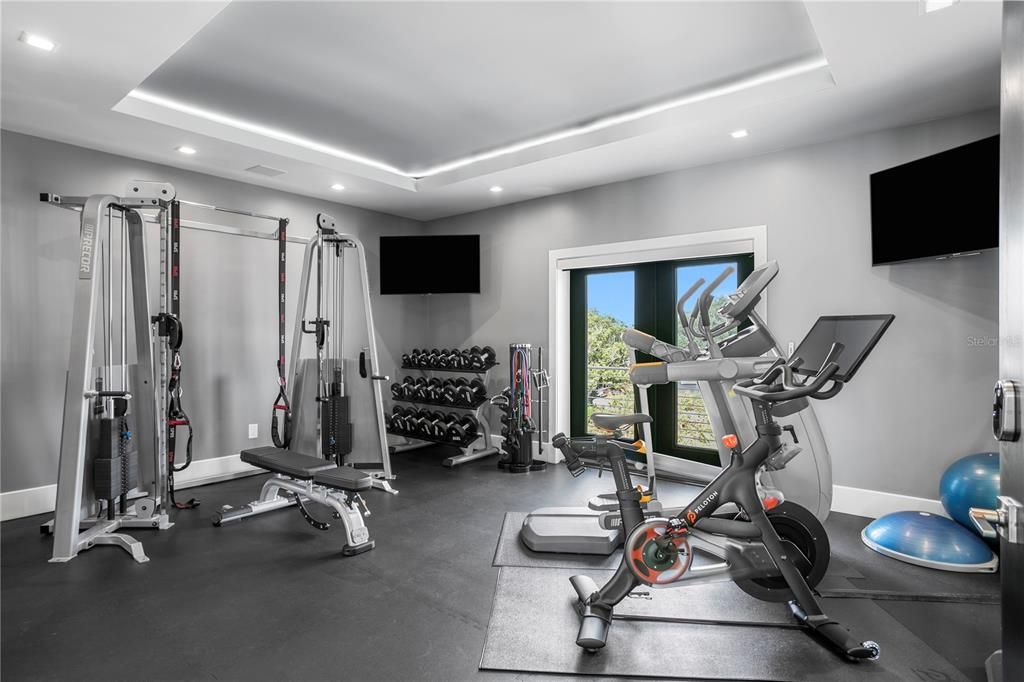 Fitness Equipment, Interior, Recessed Lighting