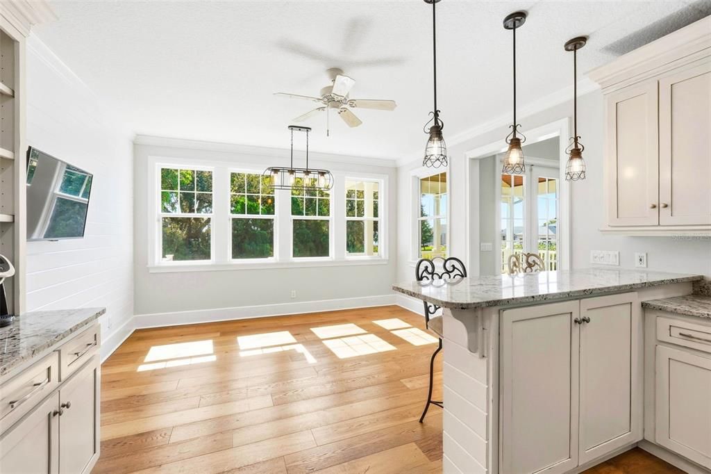 Interior, Kitchen, Pendant Lights, Wood Texture Flooring