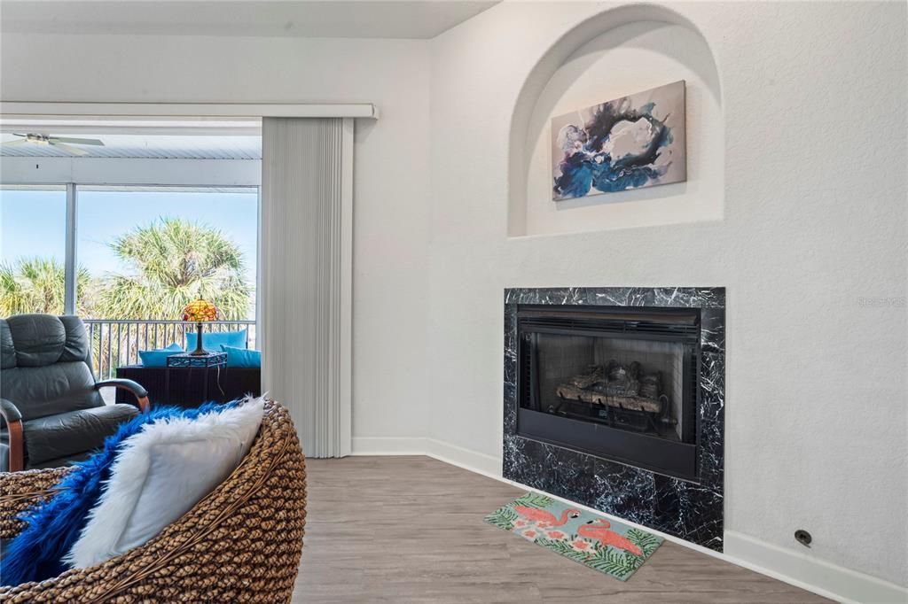 Fireplace, Interior, Wood Texture Flooring