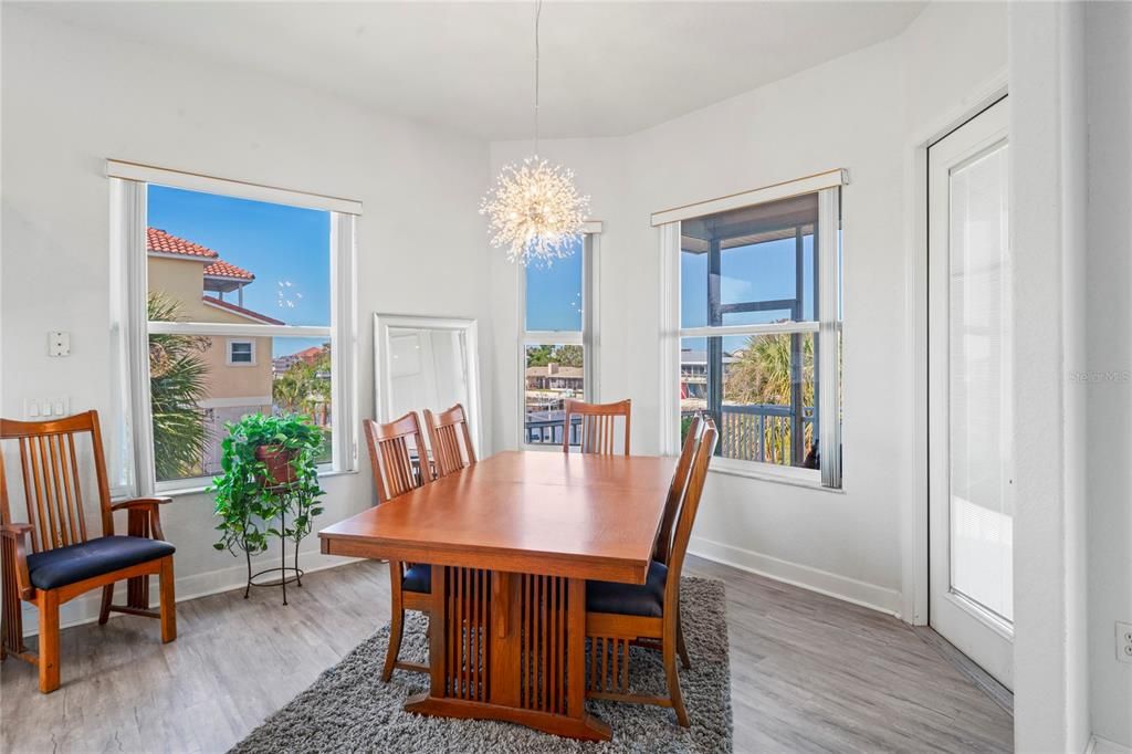 Chandelier, Dining room, Interior, Pendant Lights, Wood Texture Flooring
