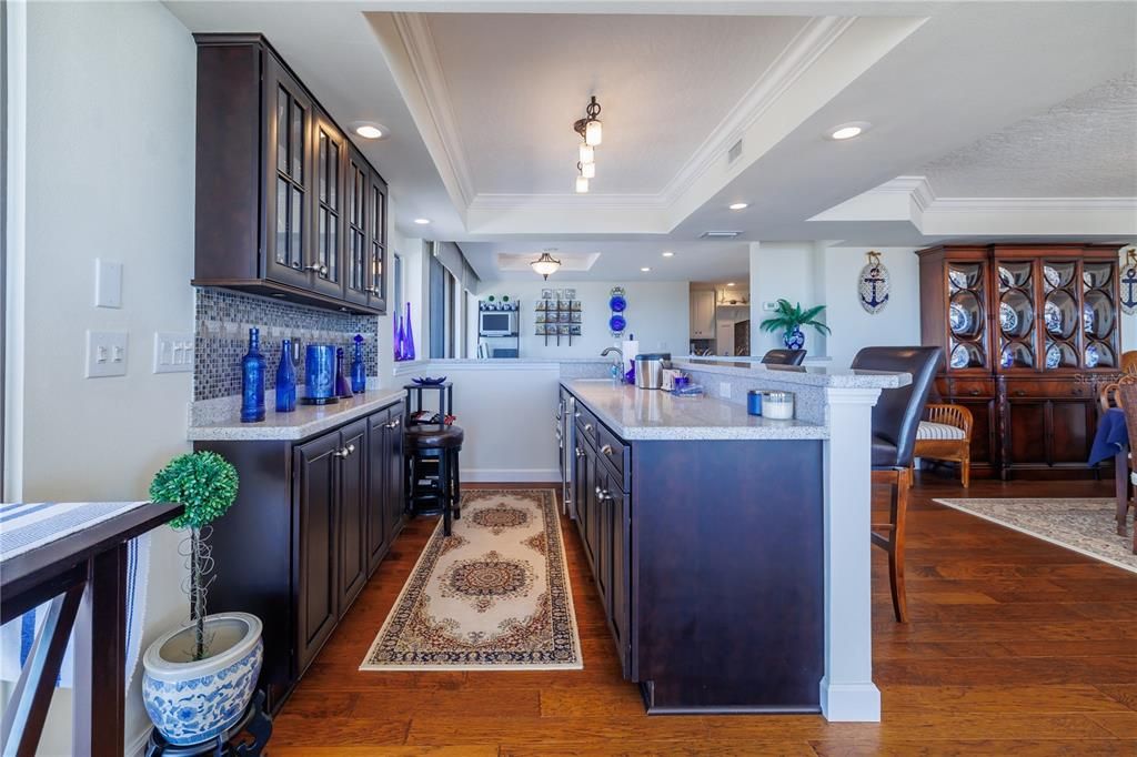 Interior, Kitchen, Recessed Lighting, Wood Texture Flooring