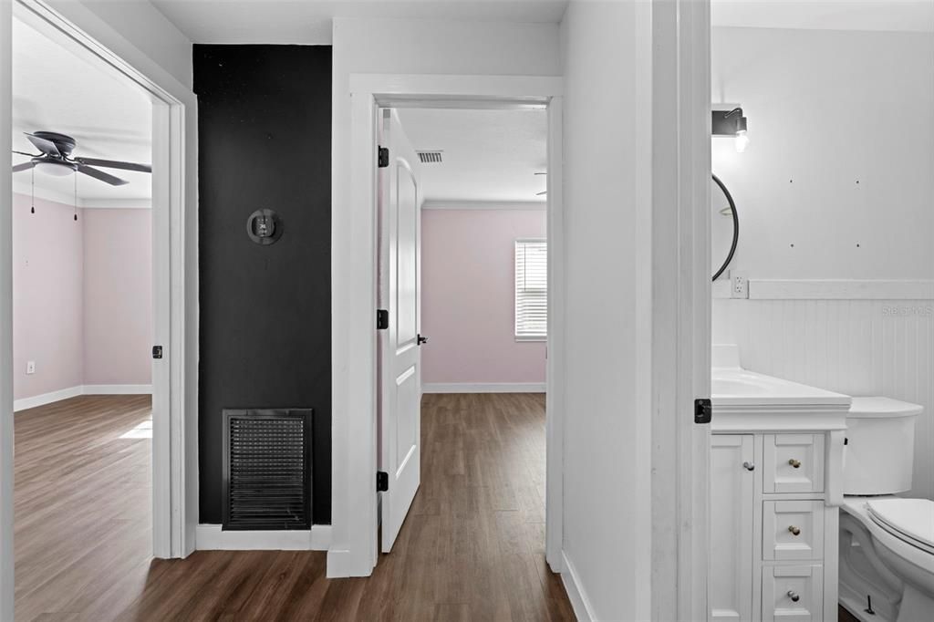 Bathroom, Interior, Wood Texture Flooring