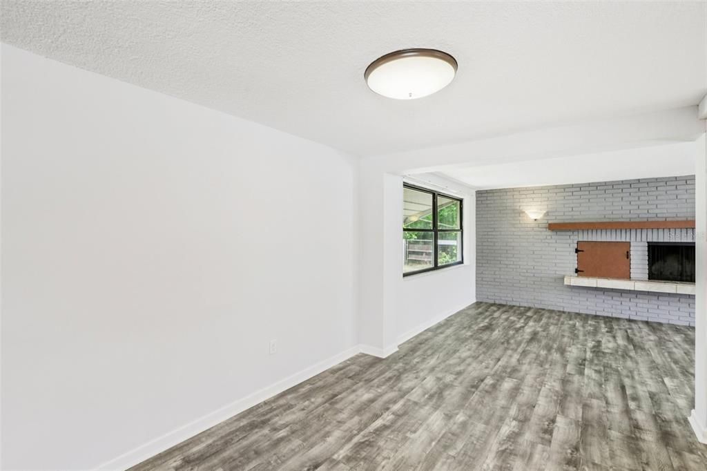 Empty room, Interior, Stone Walls, Wood Texture Flooring